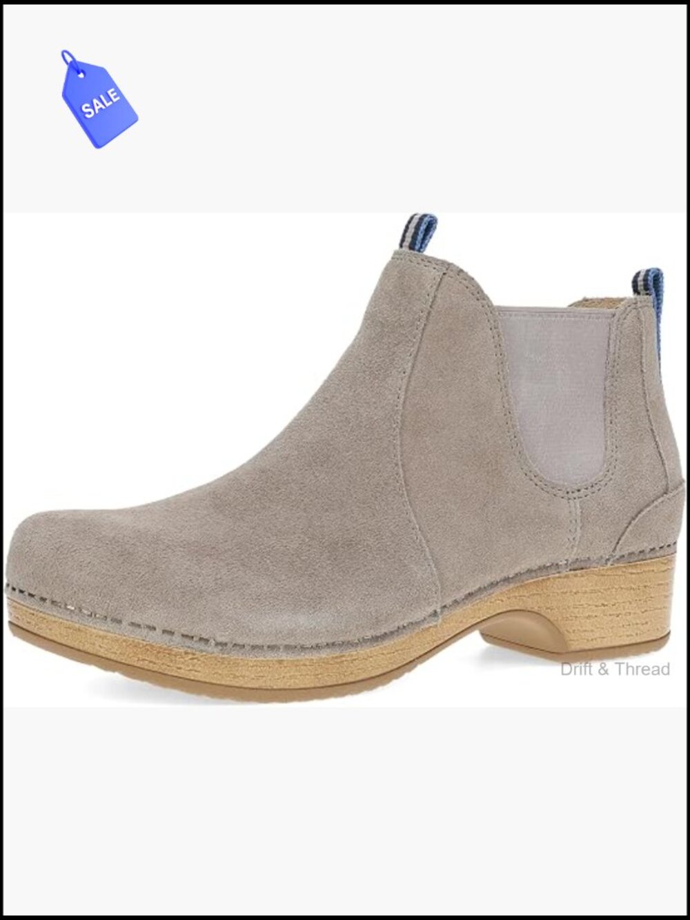 Dansko Becka Taupe Suede Leather Ankle Boots Women's Slip On Chelsea Comfort